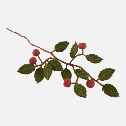 Én Gry & Sif Felt Branch w/ Dusty Red Apples