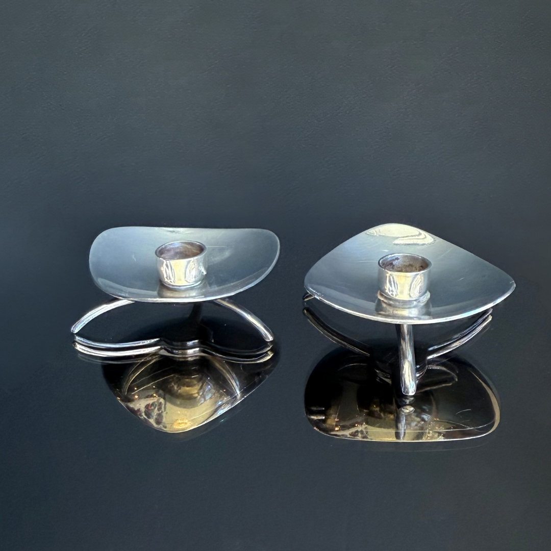 Vintage Cohr Denmark Alta Silverplated Mini Candle Holder Set