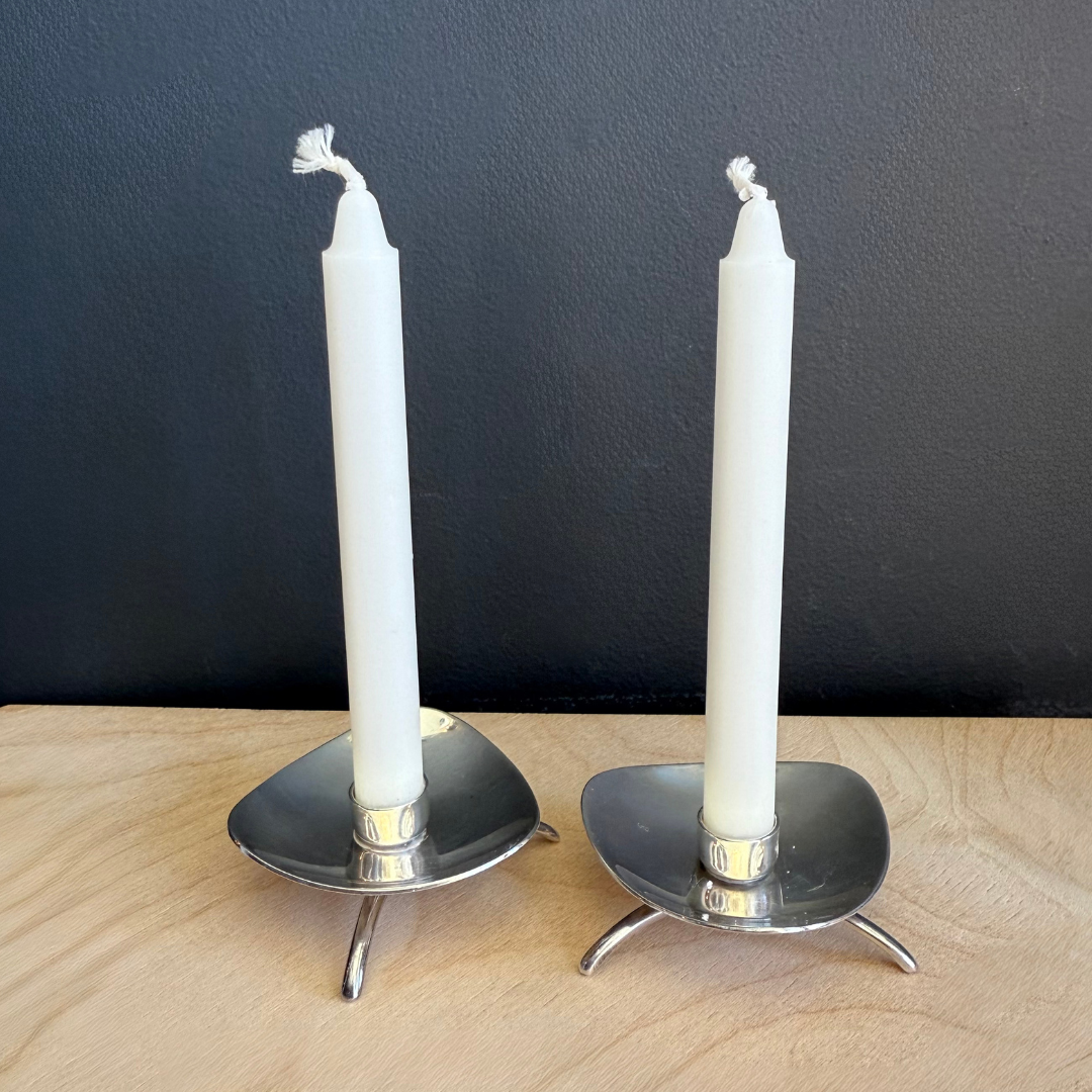 Vintage Cohr Denmark Alta Silverplated Mini Candle Holder Set