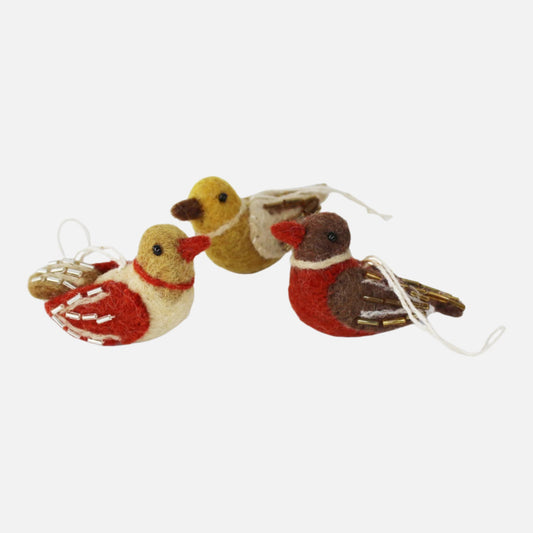 Gry & Sif Felt Mini Pearl Birds - Set of 3