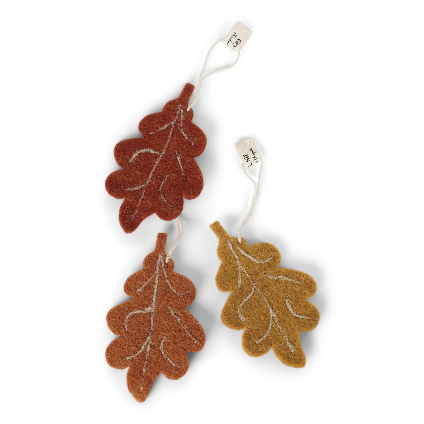 Gry & Sif Felt Oak Leaves, Set of 3