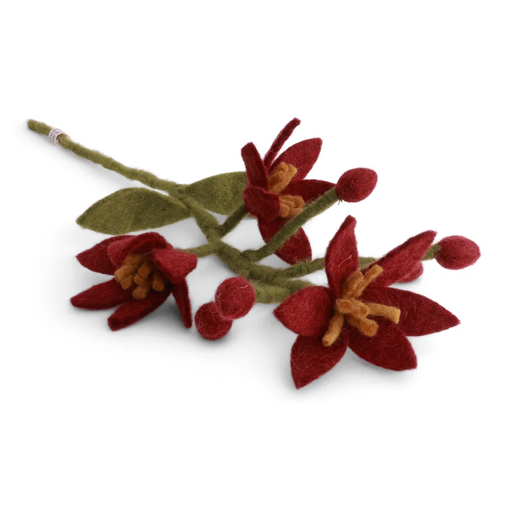 Gry & Sif Felt Nova Flower - Dark Red