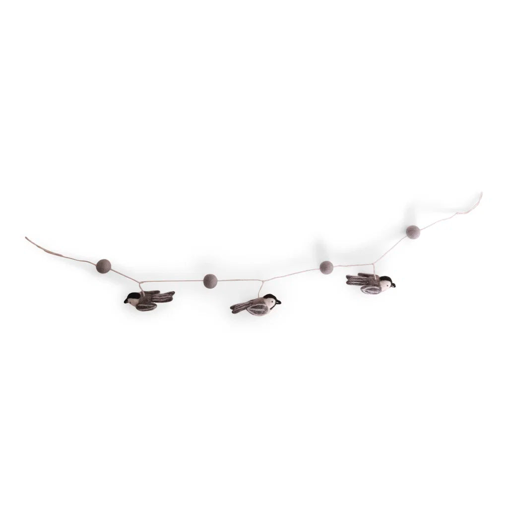 Gry & Sif Felt Chickadee Bird Garland