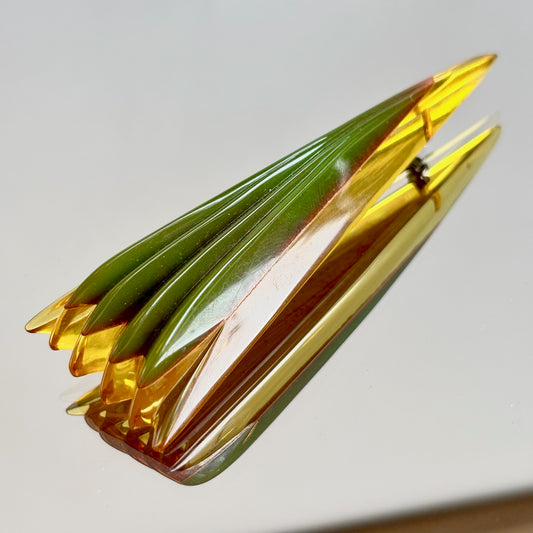Vintage Triangular Bakelite Textured Brooch