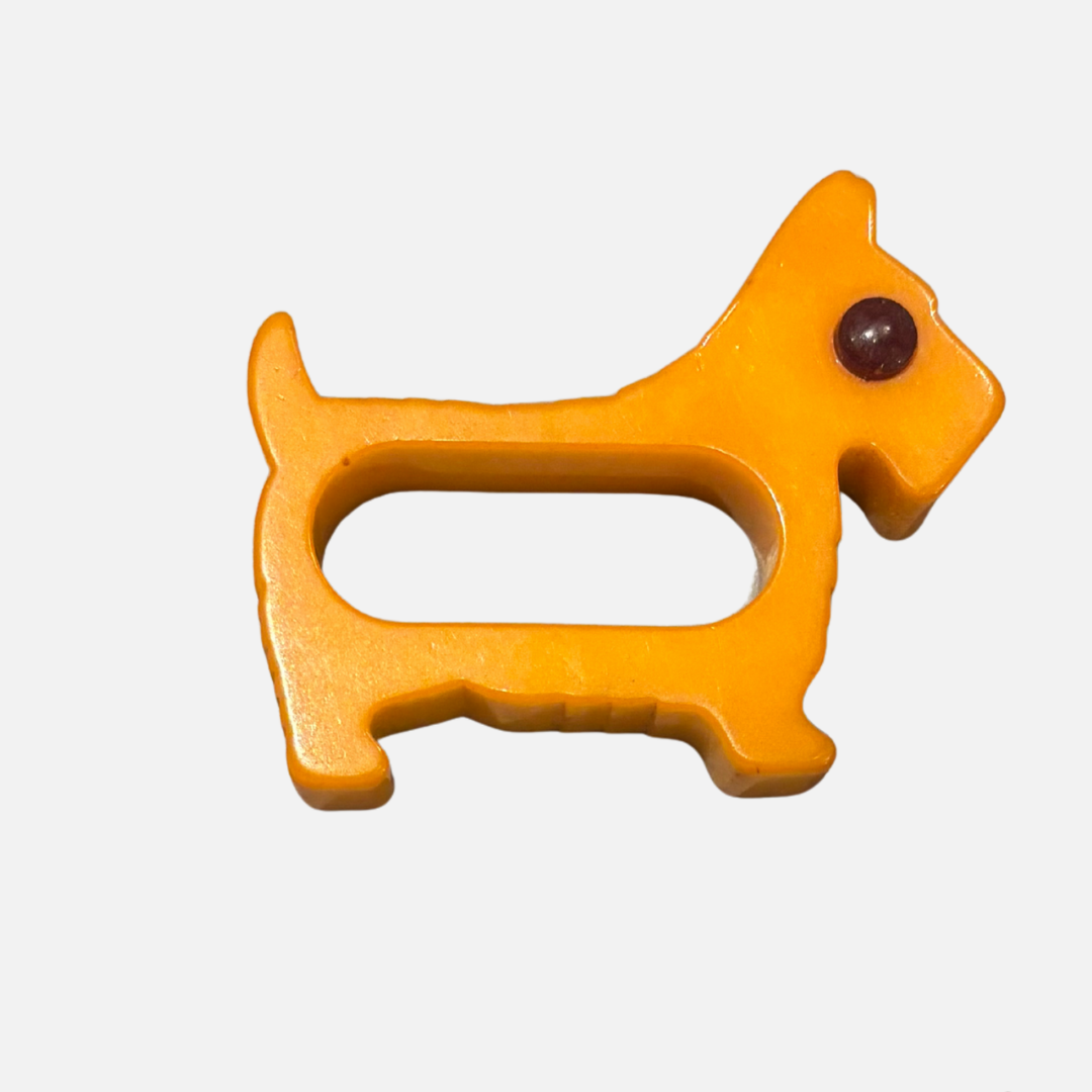 Vintage Catalin (Bakelite) Dog Napkin Ring