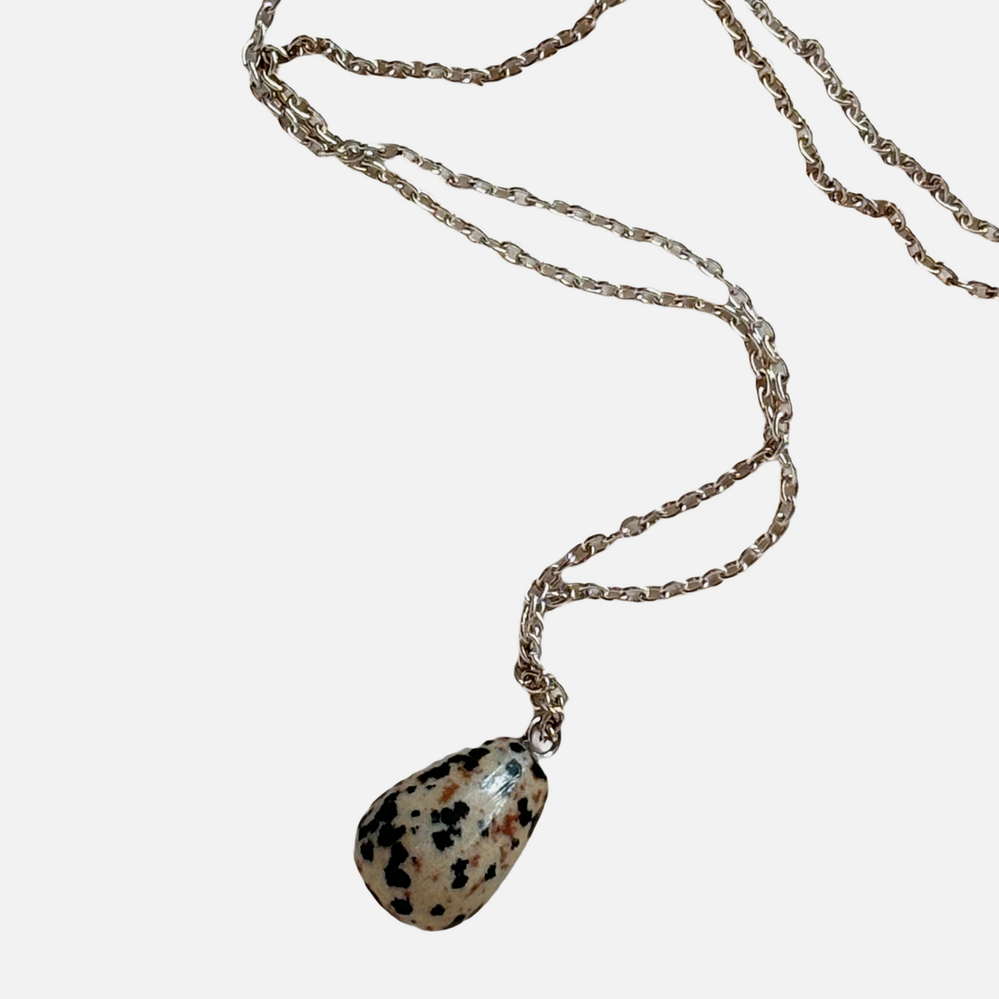 Teardrop Dalmatian Jasper Necklace (55)