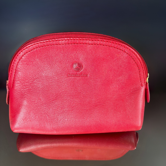 Vintage Mercedes Benz Red Leather Pouch