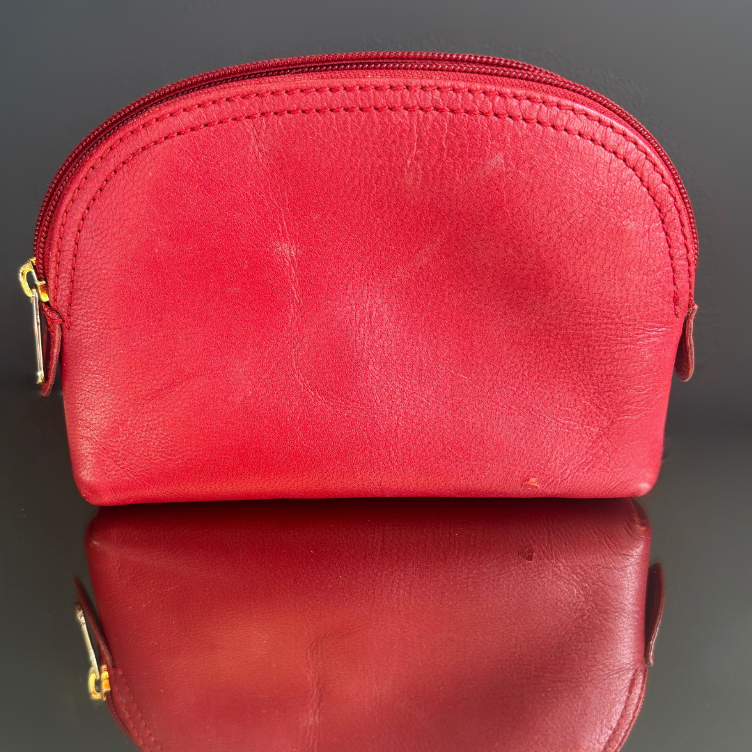 Vintage Mercedes Benz Red Leather Pouch