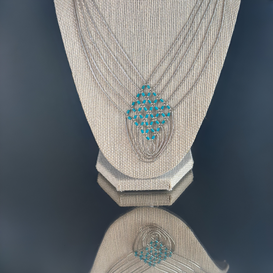 Vintage Liquid Silver & Turquoise Necklace