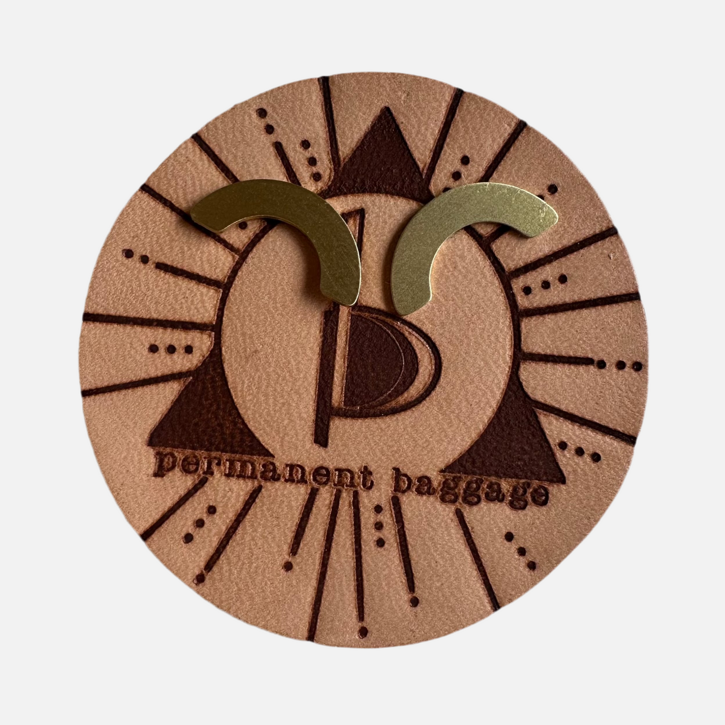 Permanent Baggage Medium Brass Stud Earrings