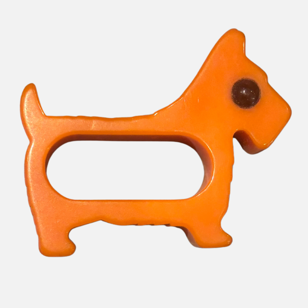 Vintage Catalin (Bakelite) Dog Napkin Ring