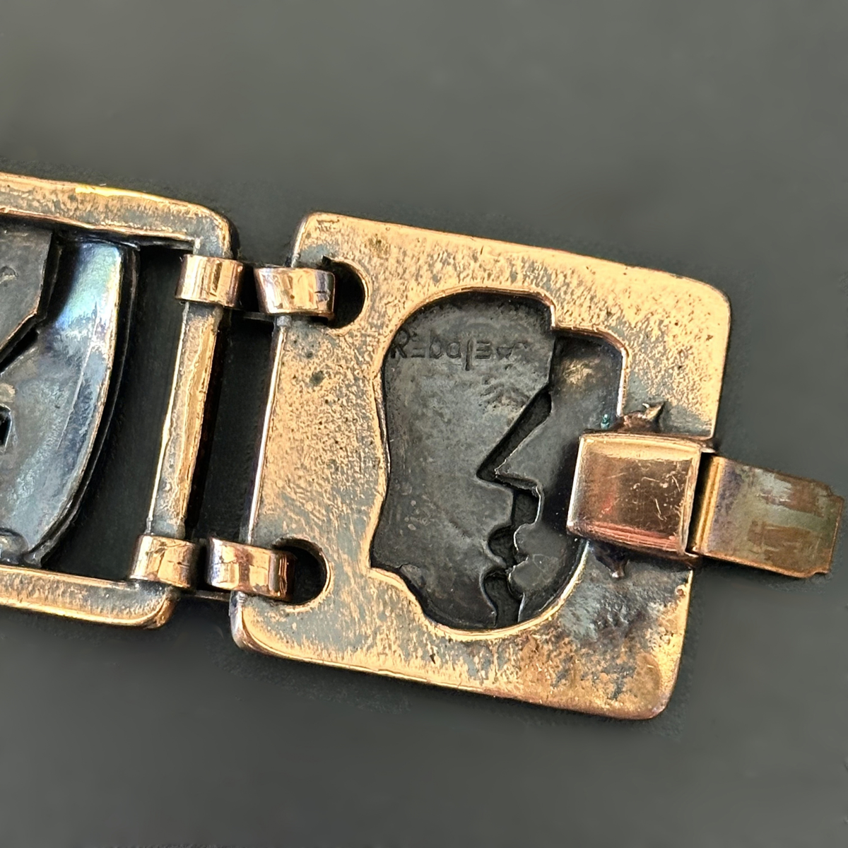 Vintage Rebajes Copper "The Kiss' Bracelet