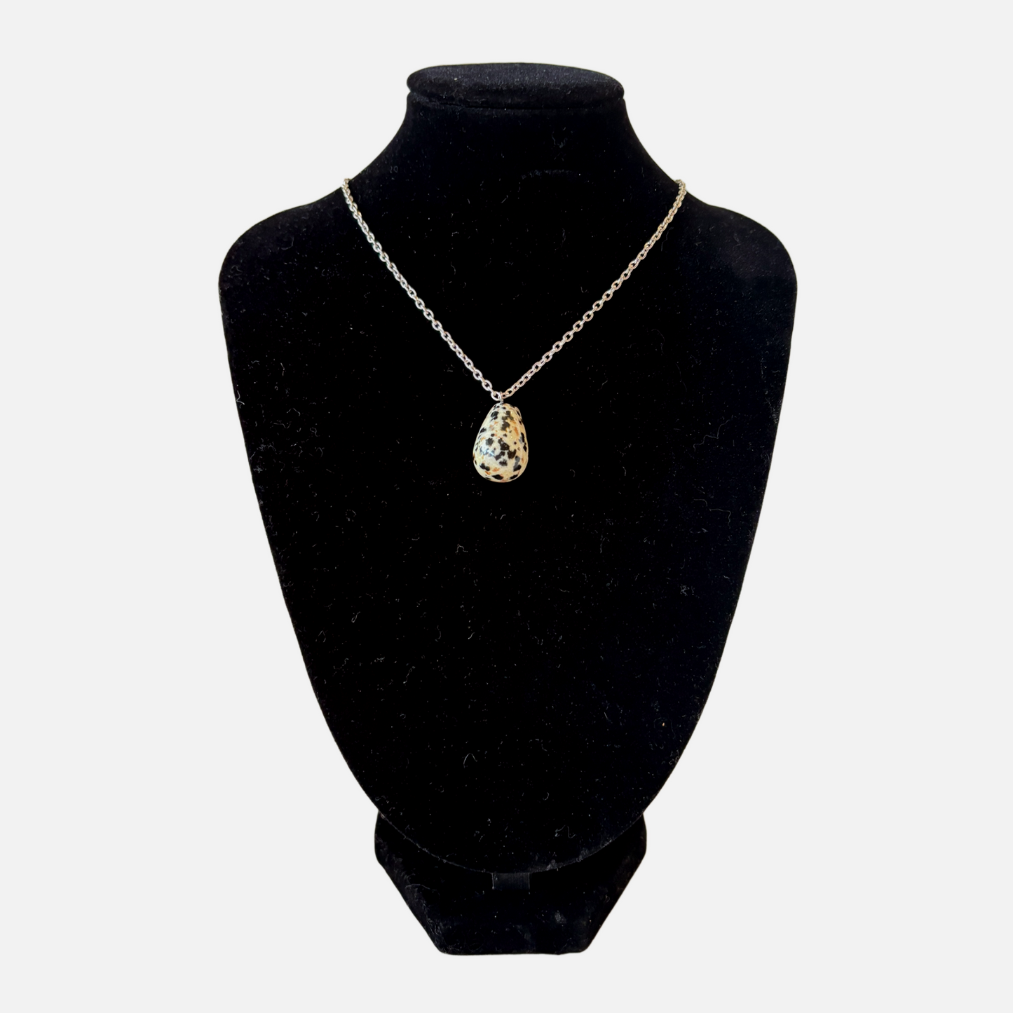 Teardrop Dalmatian Jasper Necklace (55)