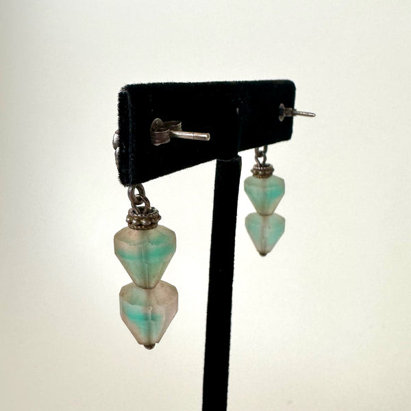 Czech Deco Glass and Sterling Earrings (51)