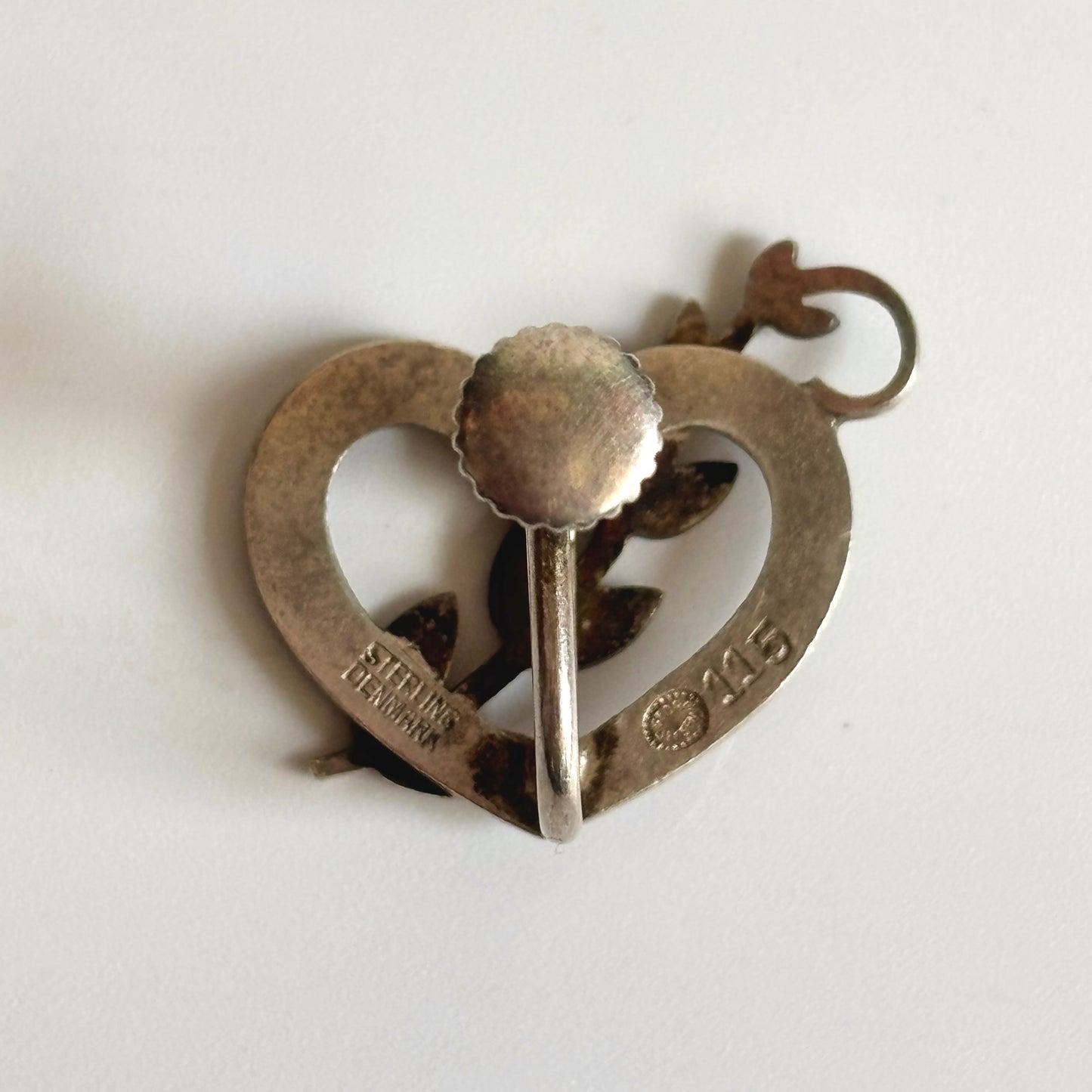 Vintage Georg Jensen Screw-On Heart Earrings