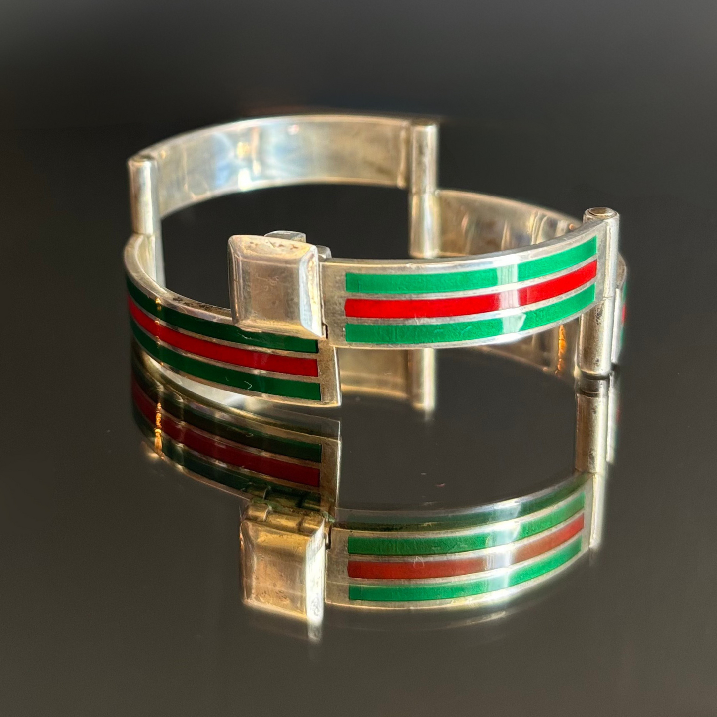 1970s Gucci Sterling Enamel Bracelet