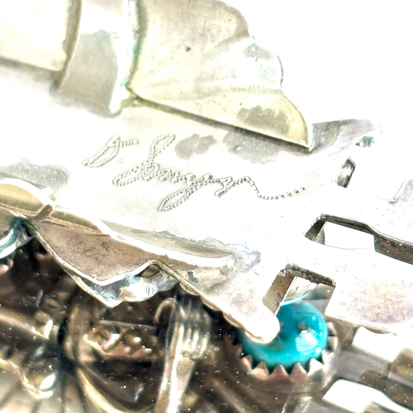 Vintage Navajo Kachina Ring Sterling & Turquoise
