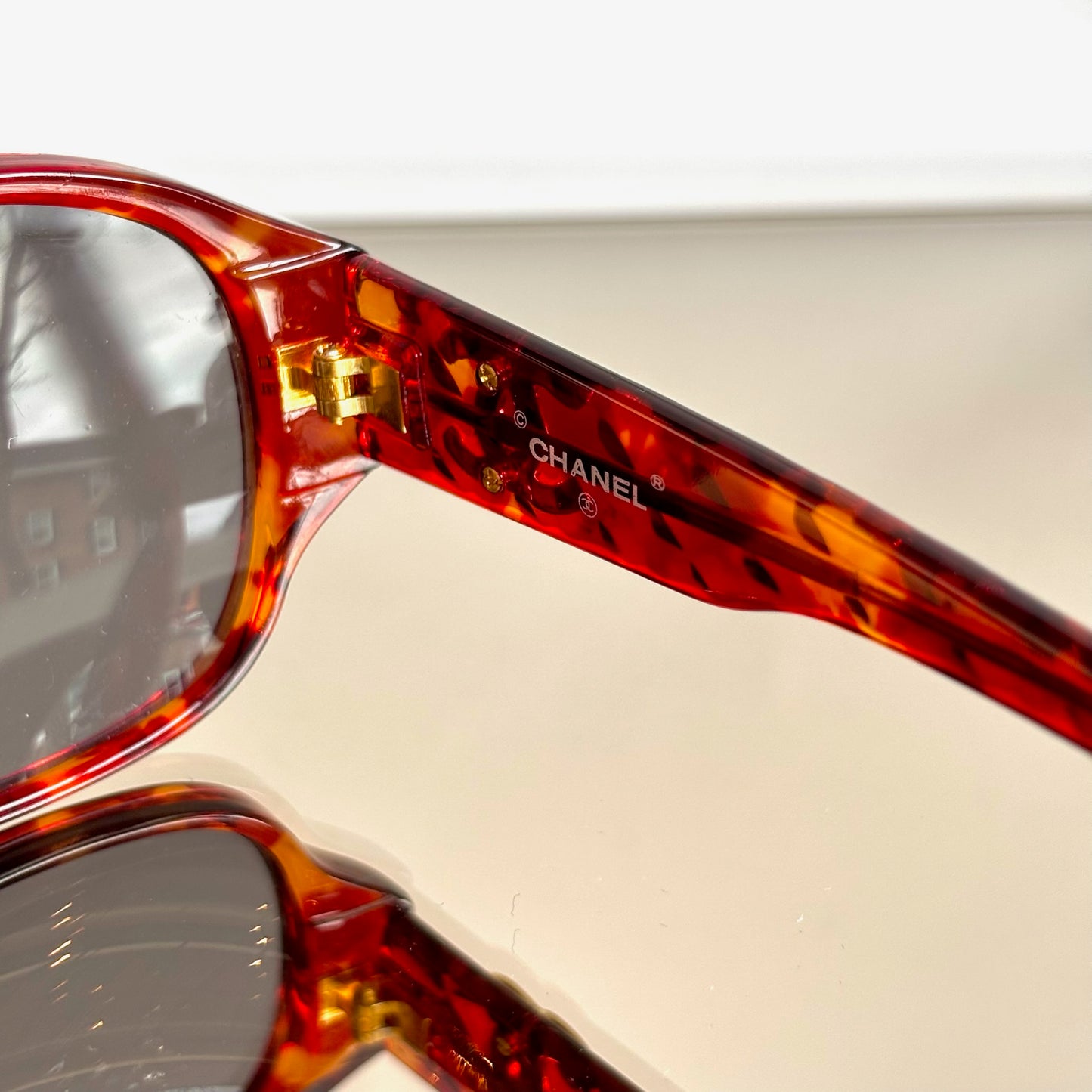 Vintage Chanel 90's Quilted Tortoise Sunglasses