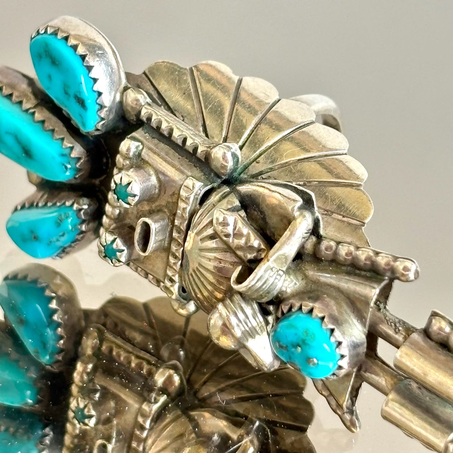 Vintage Navajo Kachina Ring Sterling & Turquoise