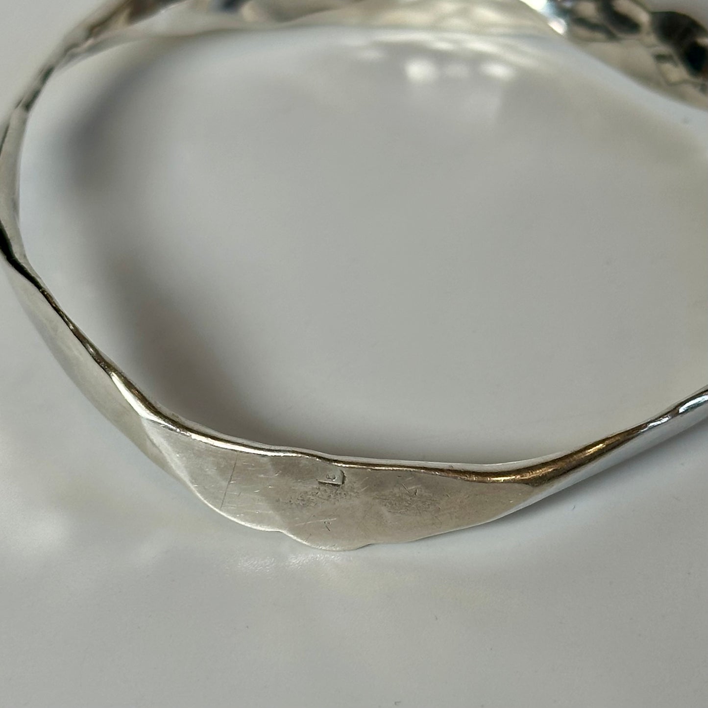 Vintage Italian Sterling Silver Hammered Bracelet