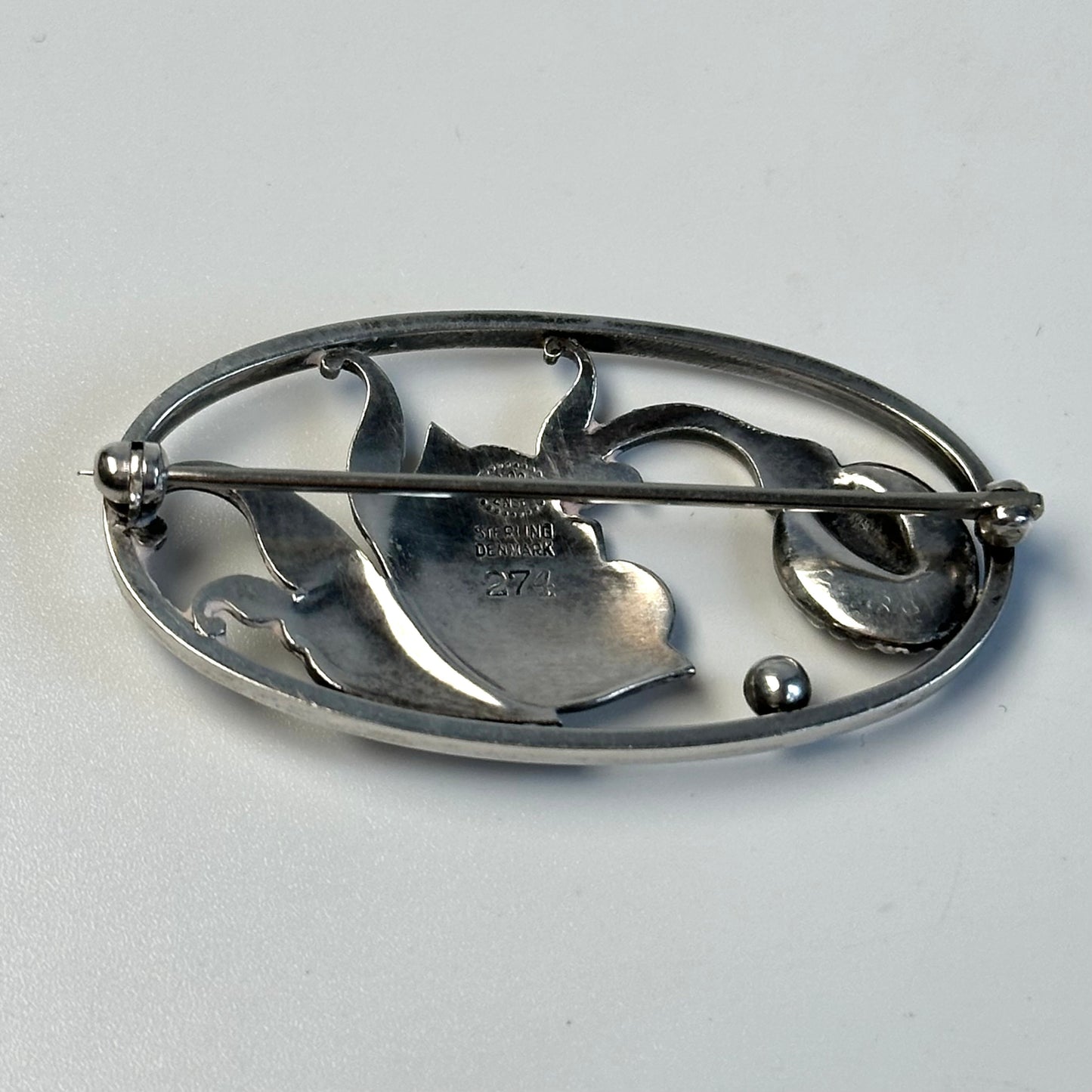 Vintage Georg Jensen Sterling Floral Brooch