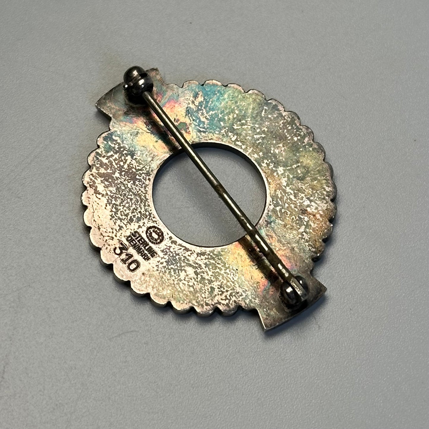 Vintage Georg Jensen Sterling Round Art Deco Brooch