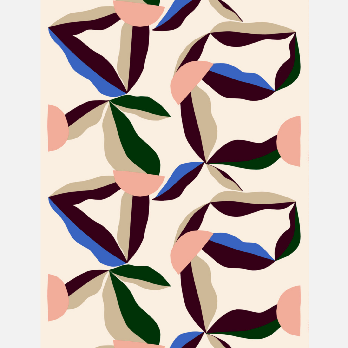 Marimekko Fabric Remnants- Berry- Blue/Pink/Burgundy/Green