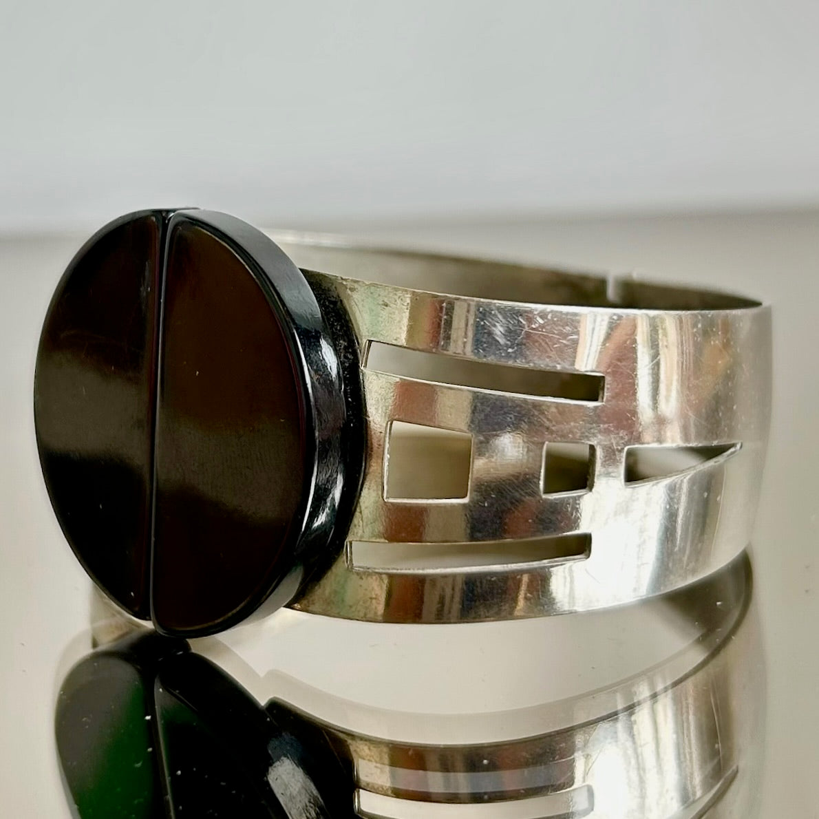 Vintage Art Deco Geometric Clamp Bracelet