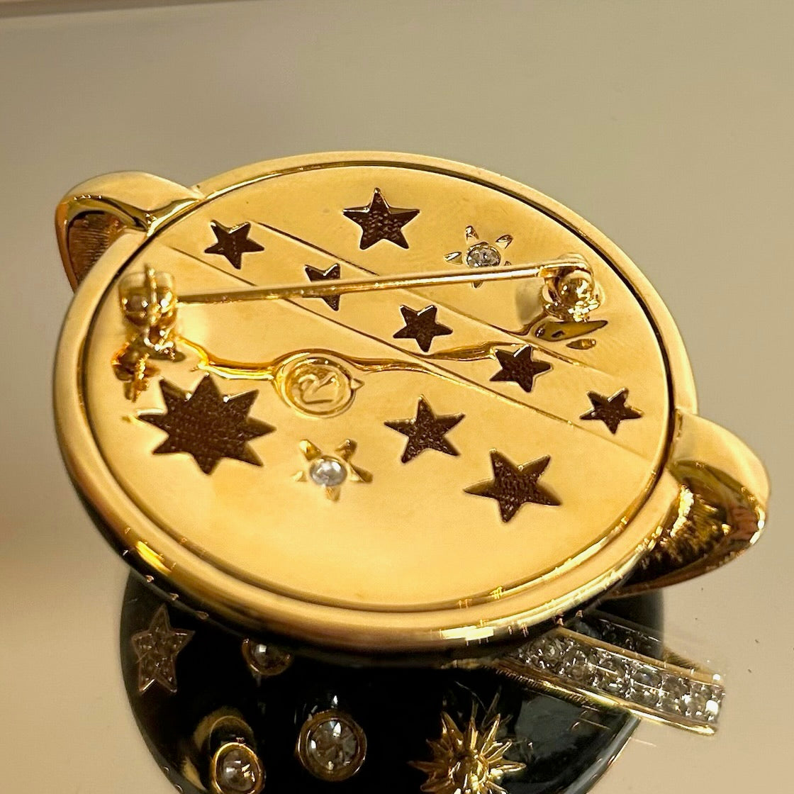 Vintage Swarovski Moon & Stars Brooch