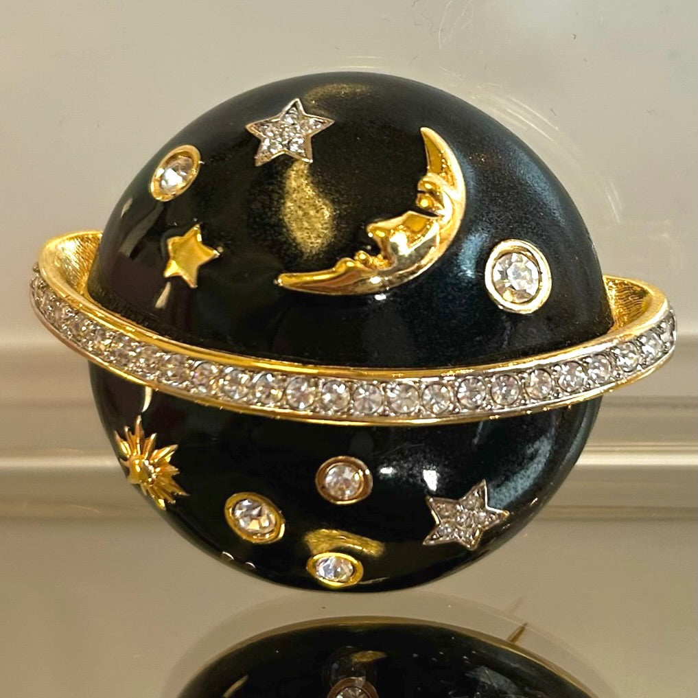 Vintage Swarovski Moon & Stars Brooch