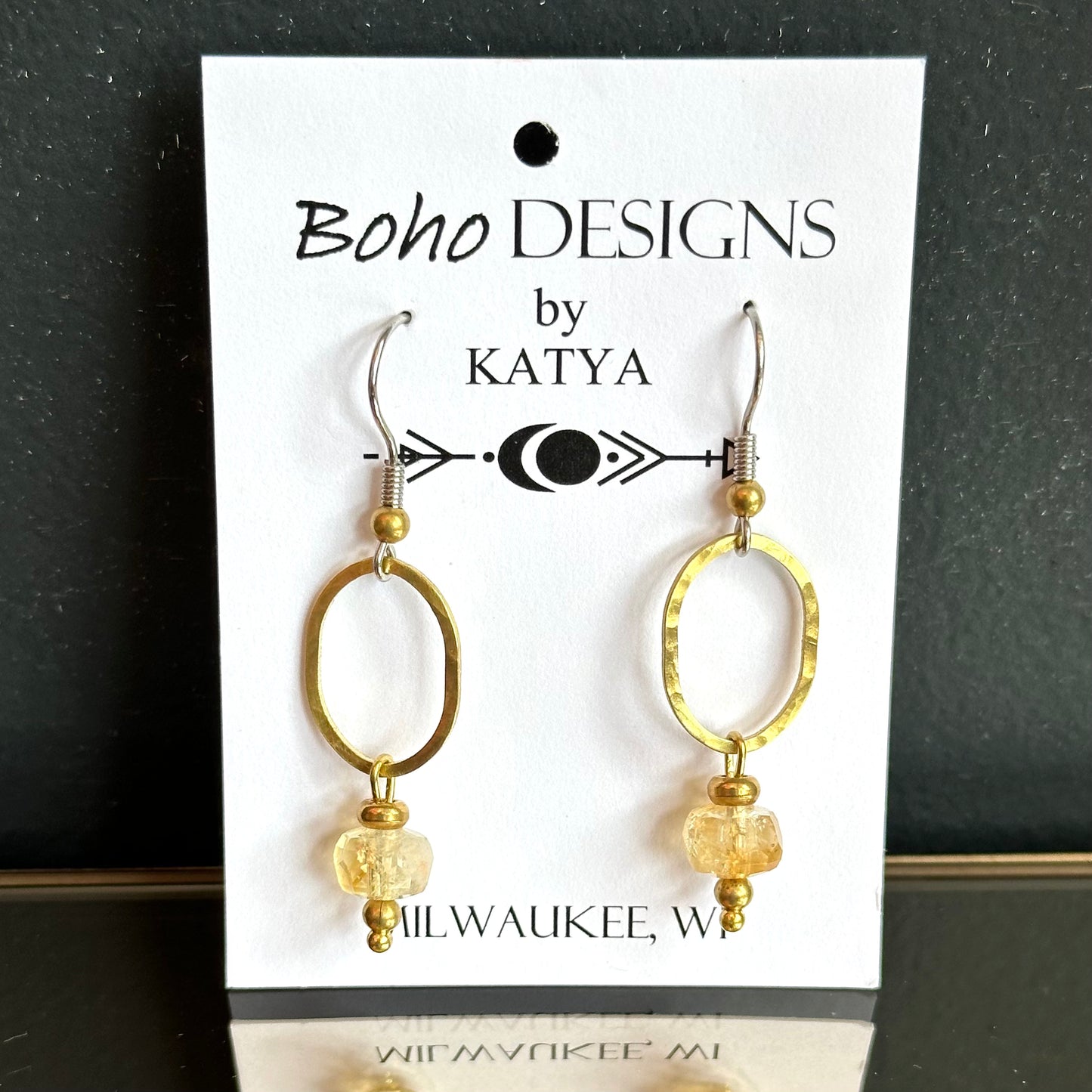 Boho Designs by Katya Earrings #40 Citrine