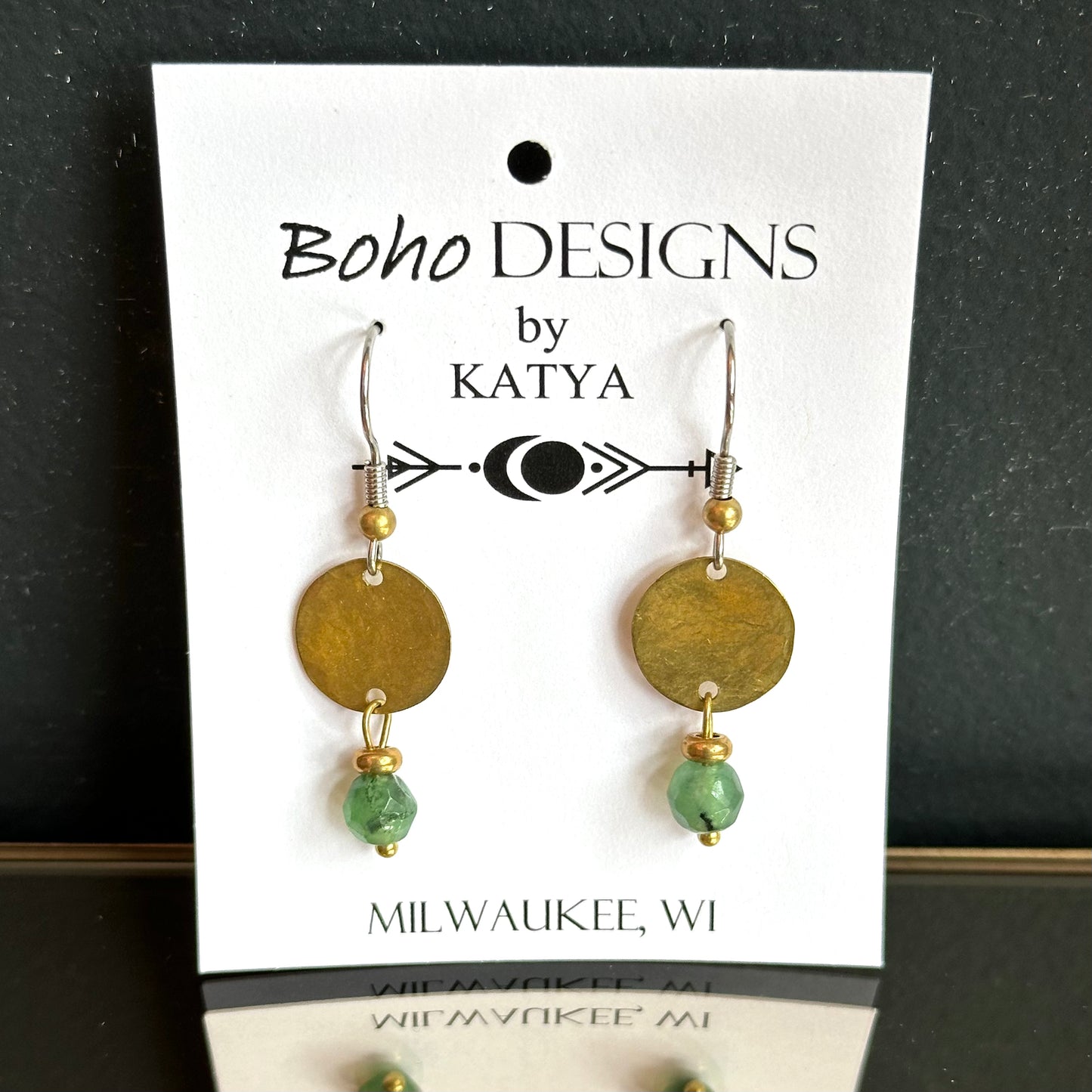 Boho Designs by Katya Earrings #34 Canada Jade