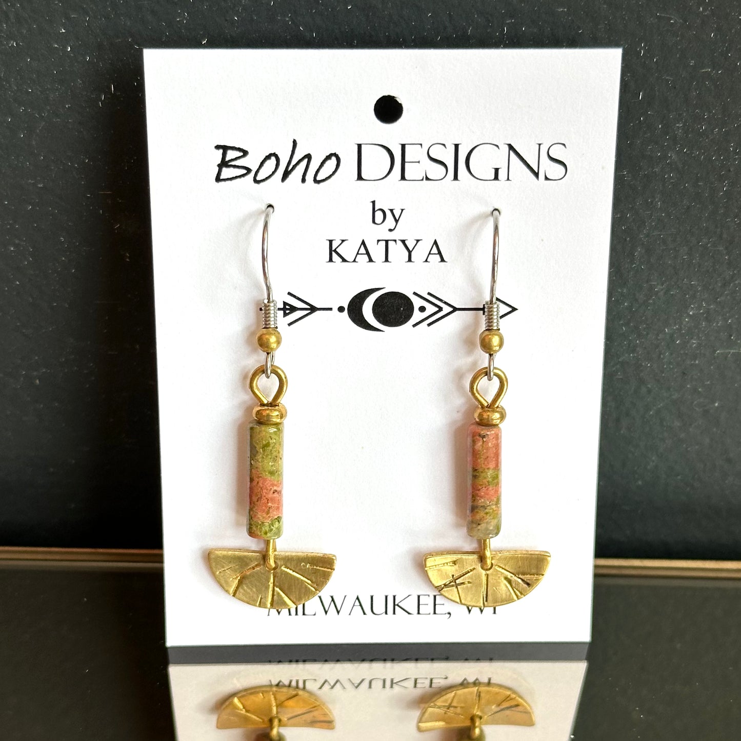 Boho Designs by Katya Earrings #31 Unakite