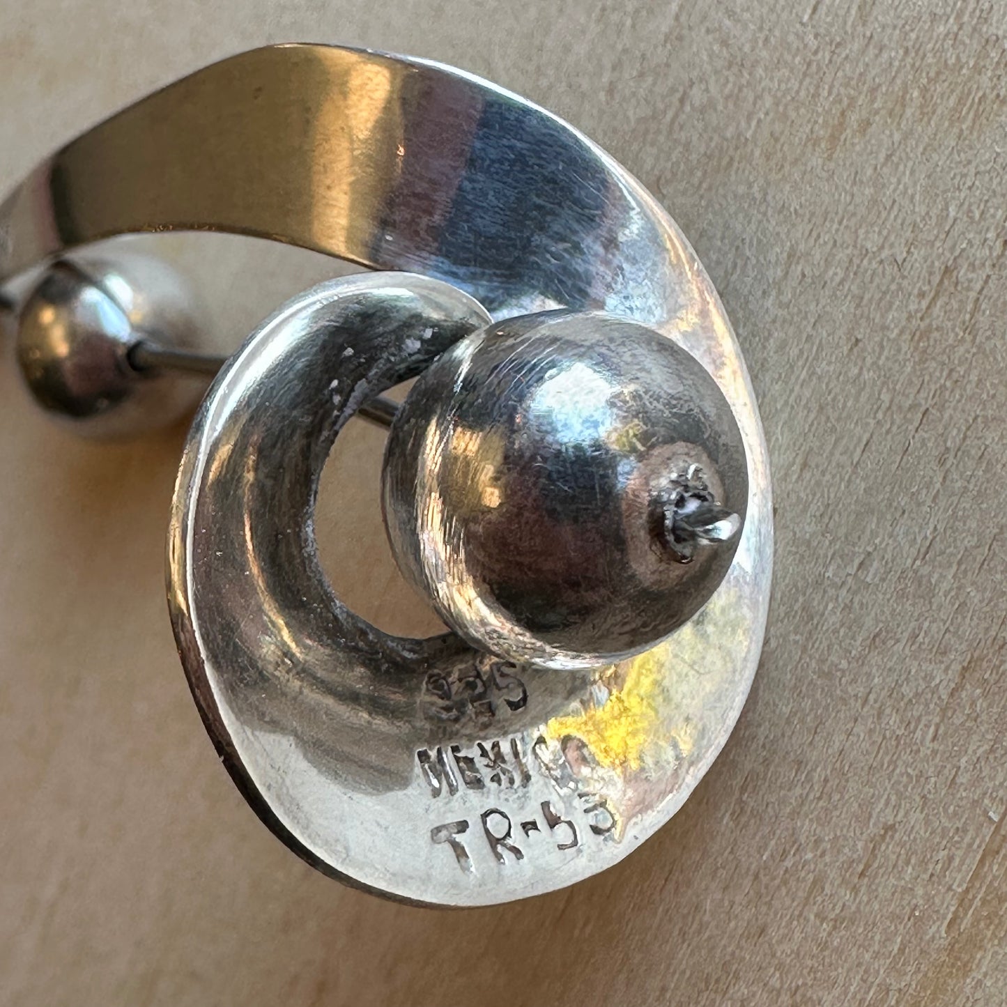 Vintage Mexican Taxco Sterling Silver Swirl Earrings