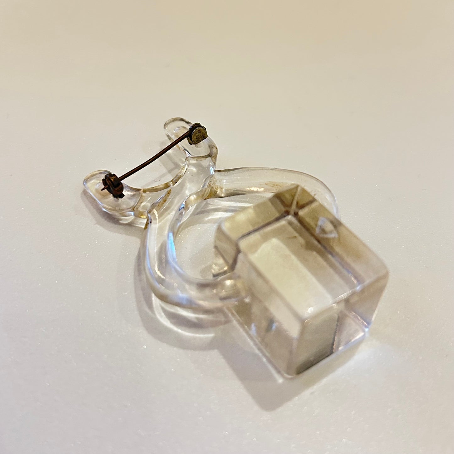Vintage Lucite Ice Cube Brooch
