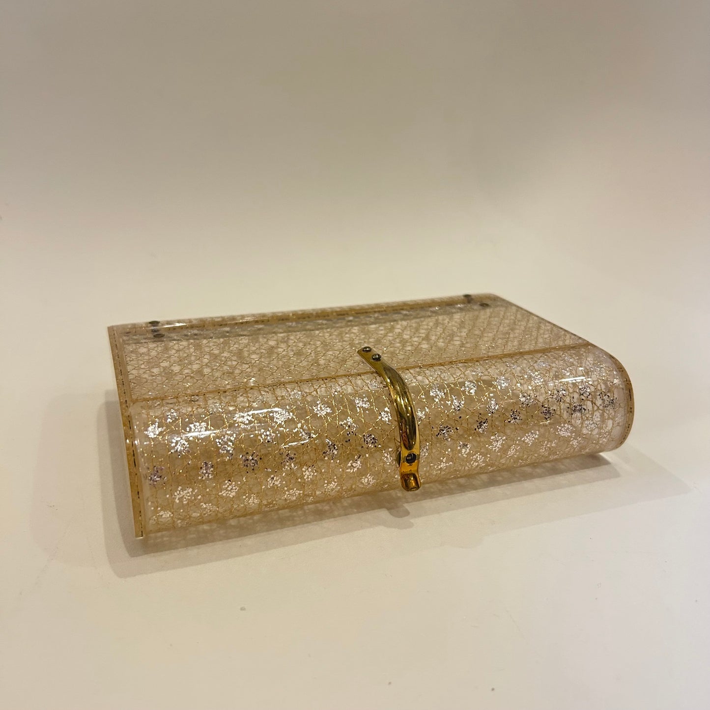 Vintage Wilardy Originals Stardust Lucite Clutch (1124e)