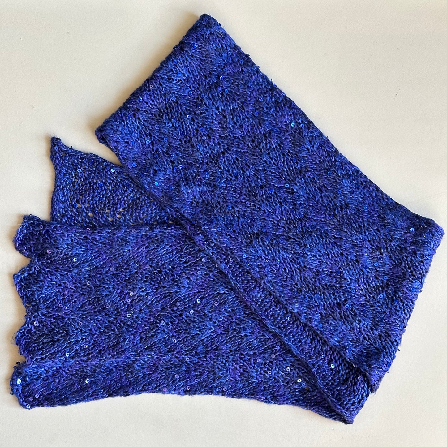 Percy Knits Blue Sequin Scarf