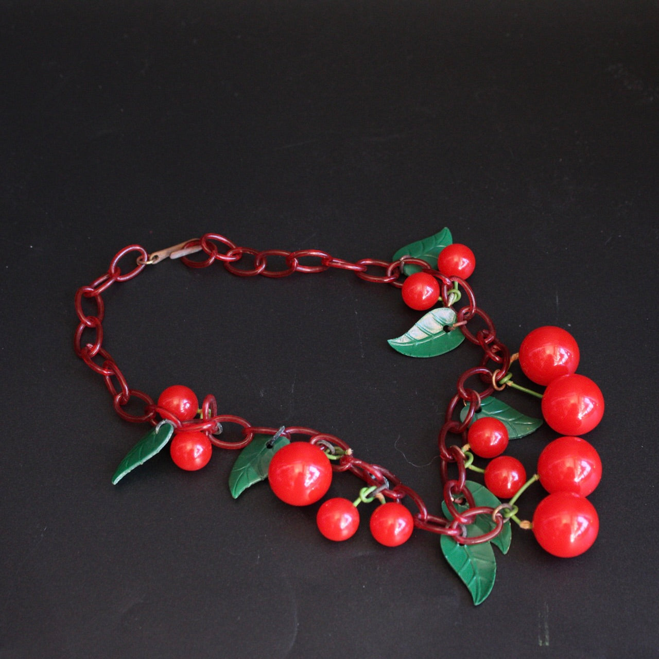 Vintage Bakelite Cherry Necklace