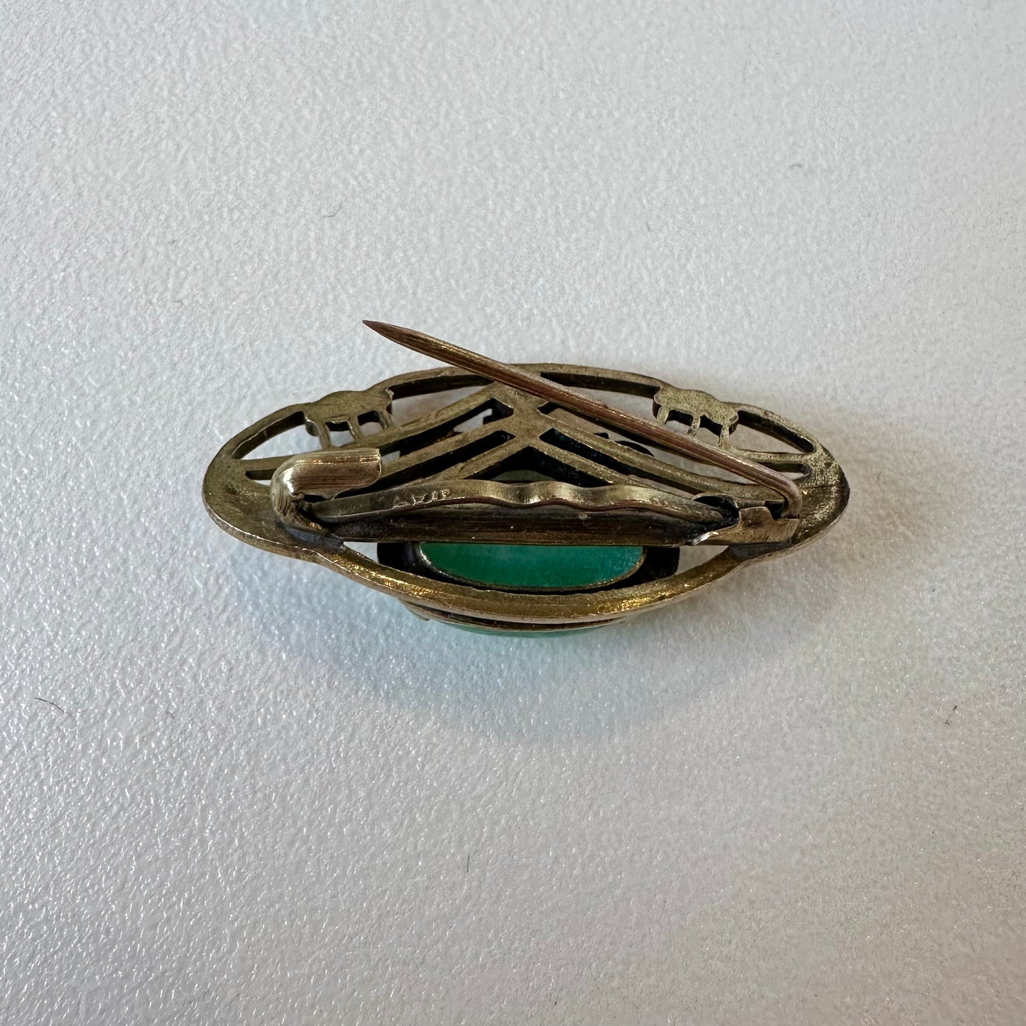 Vintage Italian Art Nouveau Aventurine Brooch (22)