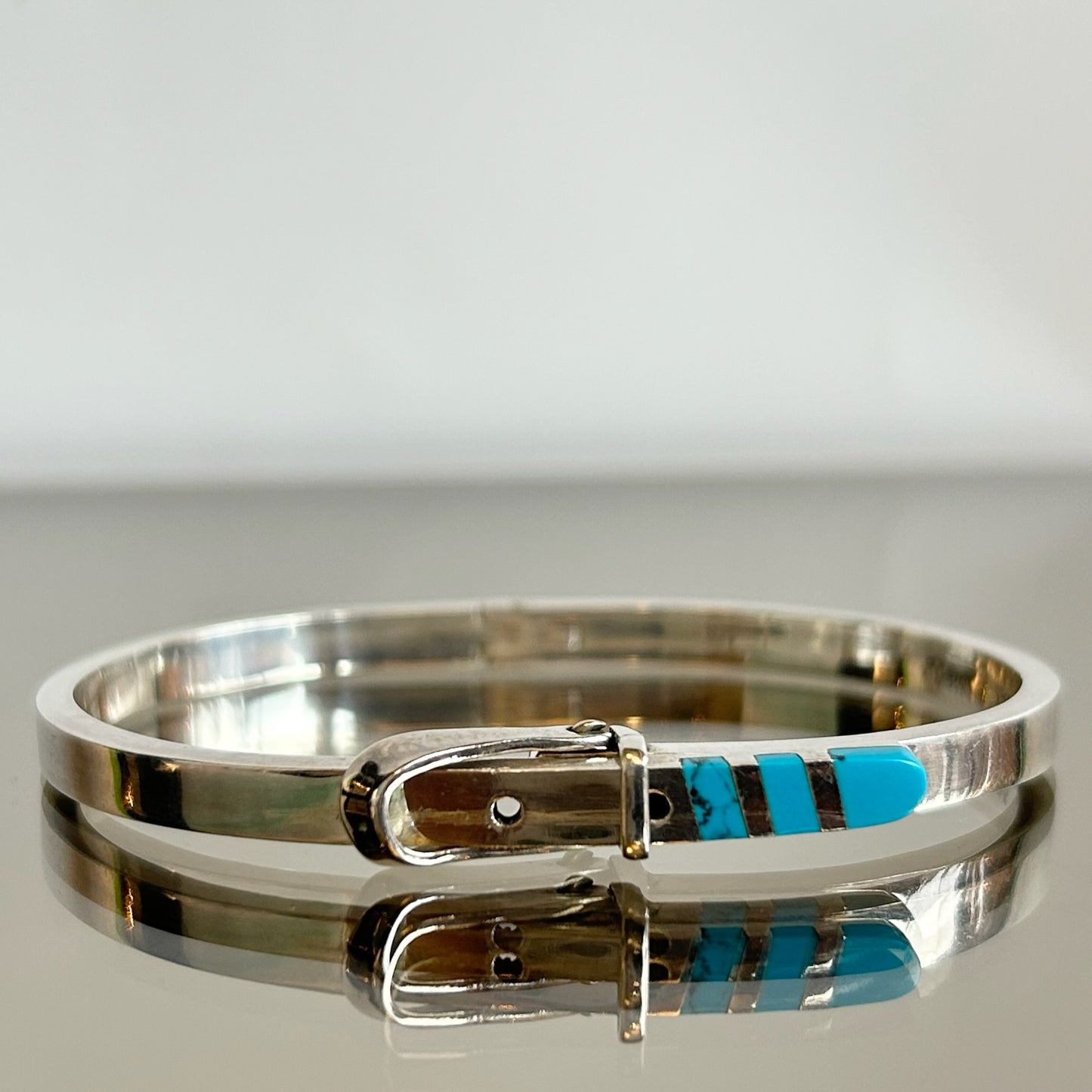 Mexican Silver & Turquoise Belt Bracelets
