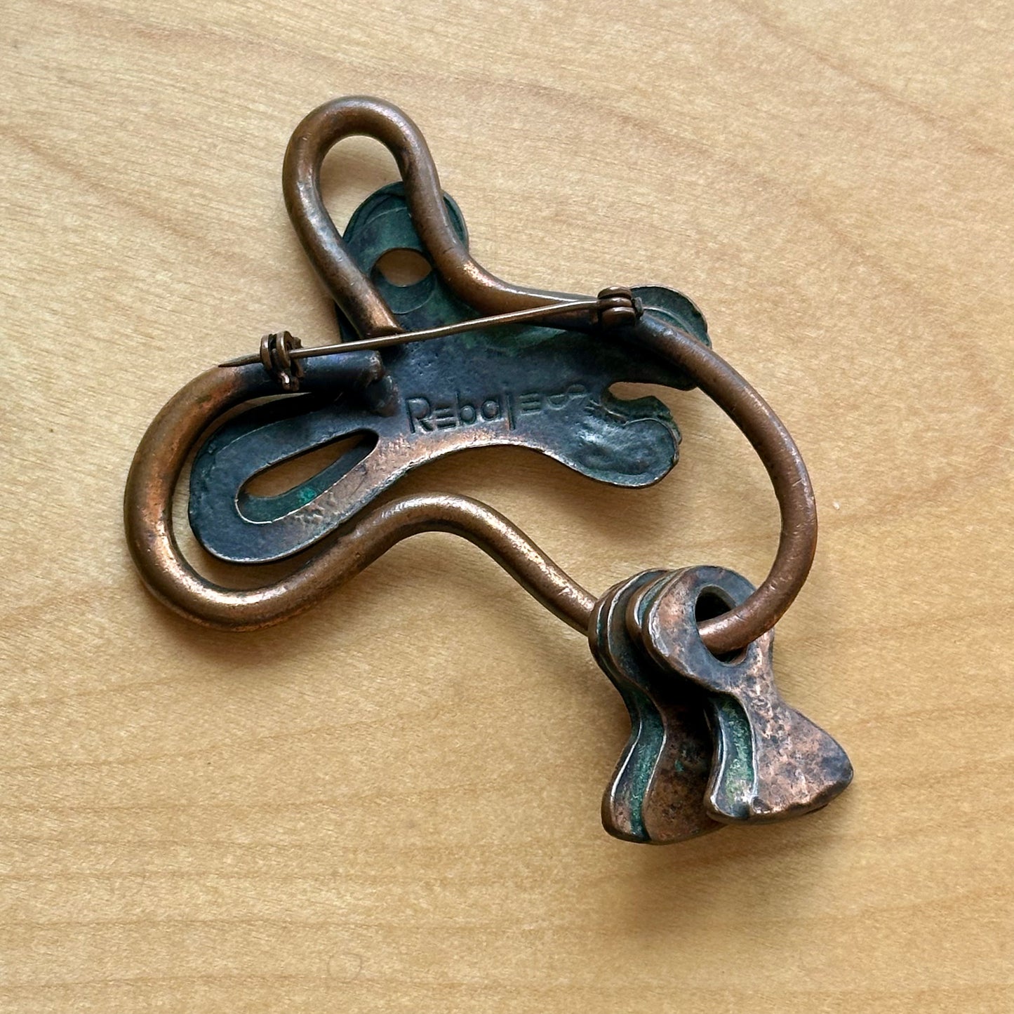 Vintage Rebajes Copper Amoeba Brooch