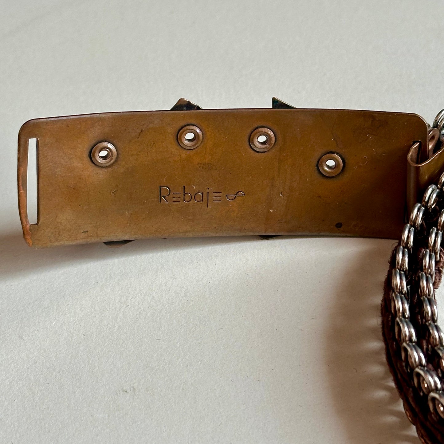 Vintage Rebajes Copper Stretch Belt