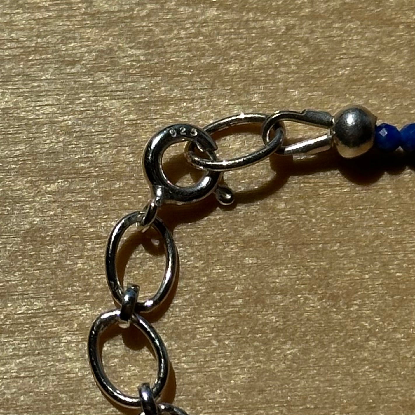 Vintage Sterling and Lapis Lazuli Beaded Necklace