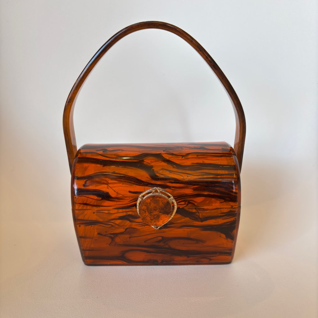 Vintage Wilardy Lucite Tortoiseshell Purse (1133b)