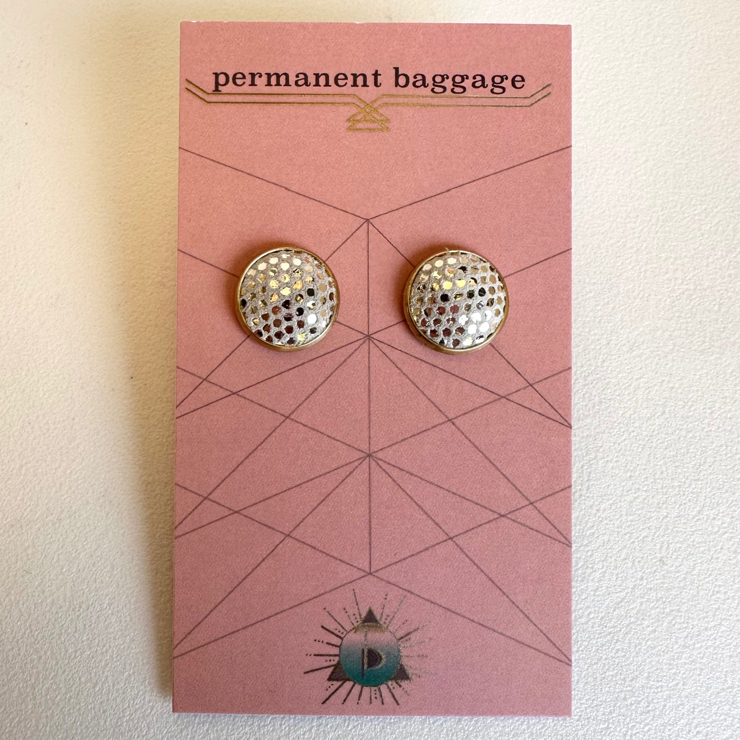 Permanent Baggage Button Leather Earrings