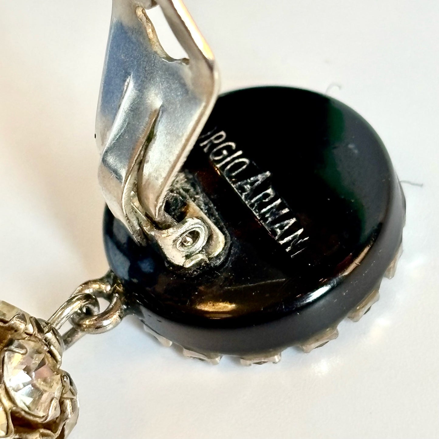 Vintage Armani Rhinestone Clip-On Earrings