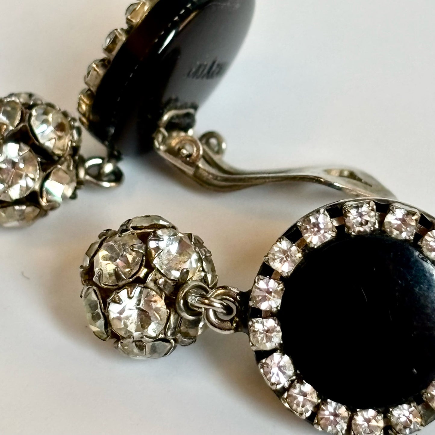 Vintage Armani Rhinestone Clip-On Earrings