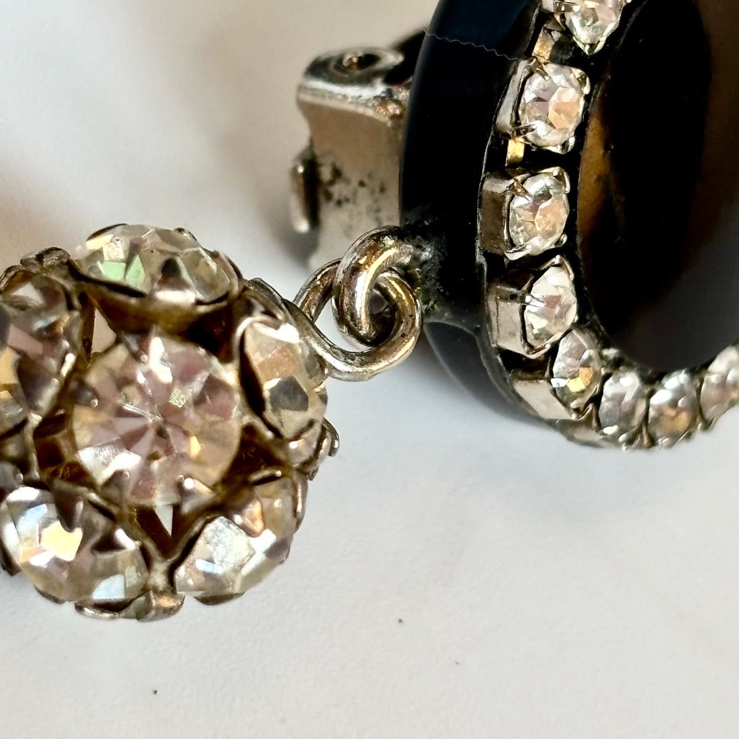 Vintage Armani Rhinestone Clip-On Earrings
