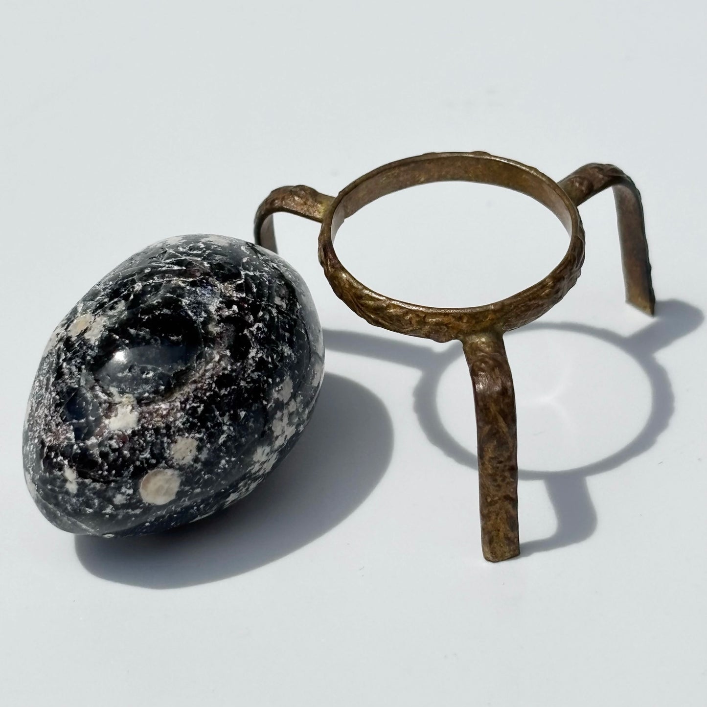 Vintage Stone Egg with Stand