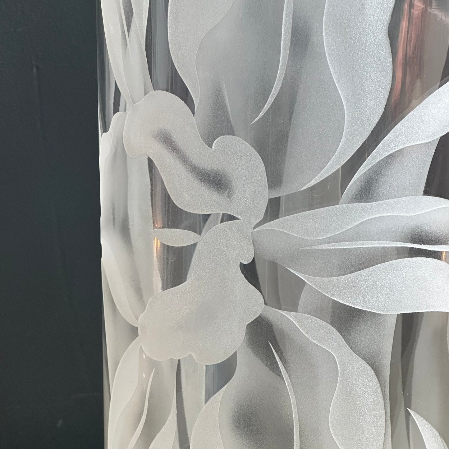 Vintage Franz Grosz Etched Floral Vase